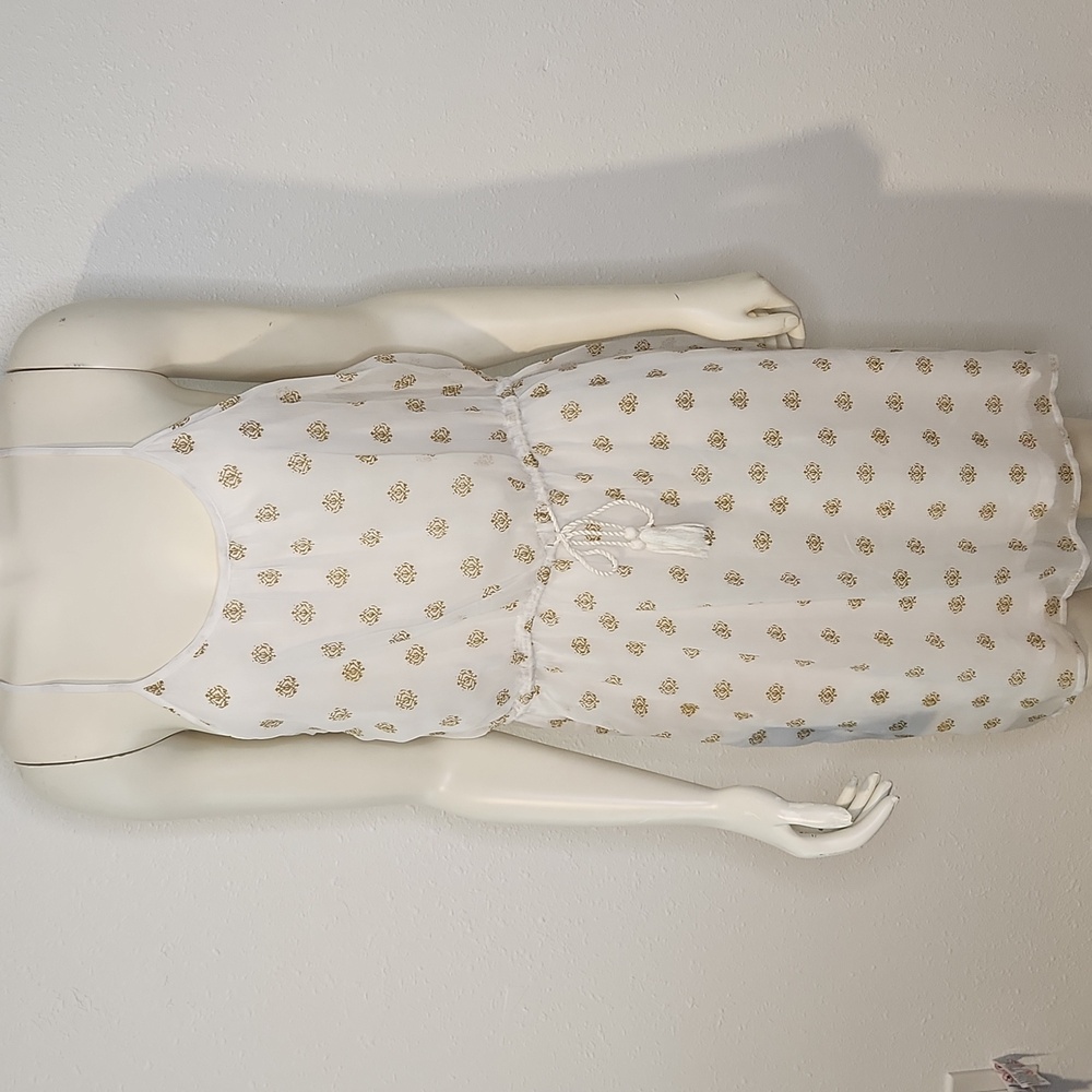 Lucky Brand White and Gold Dress